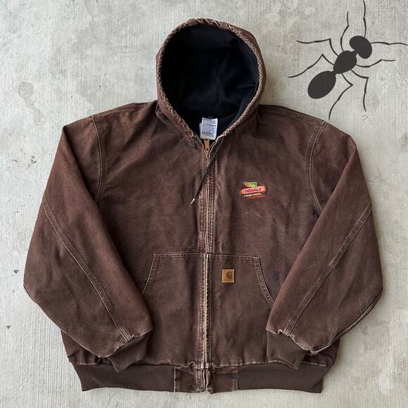 Vintage Y2K Carhartt J25 DKB hooded work wear jacket - Picture 1 of 8